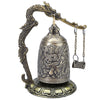 Zinc Alloy Vintage Style Bronze Lock Dragon Carved Buddhist Bell Chinese Geomantic Artware Exquisite Home Decor