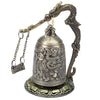 Zinc Alloy Vintage Style Bronze Lock Dragon Carved Buddhist Bell Chinese Geomantic Artware Exquisite Home Decor