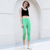 Active U-Neck Stripes See-Through Tank Top + Elastic Waist Capri Leggings Twinset for Women