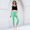 Active U-Neck Stripes See-Through Tank Top + Elastic Waist Capri Leggings Twinset for Women
