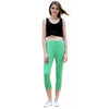 Active U-Neck Stripes See-Through Tank Top + Elastic Waist Capri Leggings Twinset for Women