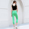 Active U-Neck Stripes See-Through Tank Top + Elastic Waist Capri Leggings Twinset for Women
