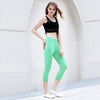 Active U-Neck Stripes See-Through Tank Top + Elastic Waist Capri Leggings Twinset for Women