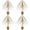 Lightme 4pcs 230V E27 40W 110 - 120LM 32AK Retro Bulb Tungsten Filament Heart-shaped Energy-saving Straight Sided Lamp