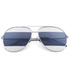 Women Oversize Colored Coating Mirror Bicolor Metal Eyewear
