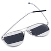 Women Oversize Colored Coating Mirror Bicolor Metal Eyewear