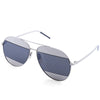 Women Oversize Colored Coating Mirror Bicolor Metal Eyewear