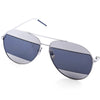 Women Oversize Colored Coating Mirror Bicolor Metal Eyewear