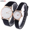 LONGBO 80026 Couple Quartz Watch Ultrathin Special Pattern Dial Water Resistance Wristwatch