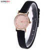 LONGBO 80026L Female Quartz Watch Ultrathin Special Pattern Dial Water Resistance Wristwatch