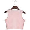 Sexy Plunging Neck Criss-Cross Pure Color Crop Top for Women