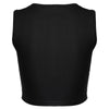 Sexy Plunging Neck Criss-Cross Pure Color Crop Top for Women