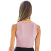 Sexy Plunging Neck Criss-Cross Pure Color Crop Top for Women