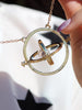 Retro Alloy Sand Clock Pendant Necklace