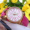 Angie ST7154L Matonini Series Leather Band Rhinestone Quartz Watch for Ladies Luminous Pointers