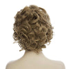 European Style Side Bang Golden Brown Short Curly High-Quality Synthetic Hair Women\'s Bouffant Wig