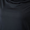 Stylish Cowl Neck Half Sleeve Lace Spliced Solid Color Blouse for Women