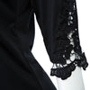 Stylish Cowl Neck Half Sleeve Lace Spliced Solid Color Blouse for Women