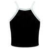Casual Round Spaghetti Strap Off-the-shoulder Sheath Color Block Tank Top for Women
