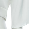 Sexy Plunging Neck Short Flare Sleeve Back Zipper Bowknot Lace-up Patchwork Crop Top for Women