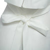 Sexy Plunging Neck Short Flare Sleeve Back Zipper Bowknot Lace-up Patchwork Crop Top for Women