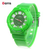 OTS 238 Women Quartz Watch 50M Water Resistance Luminous Pointer 3D Arabic Numerals Display PU Strap Wristwatch