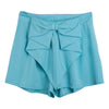 Fashionable Mid Waist Side Zipper Bowknot Pleated Patchwork Candy Color Shorts for Women