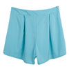 Fashionable Mid Waist Side Zipper Bowknot Pleated Patchwork Candy Color Shorts for Women