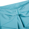 Fashionable Mid Waist Side Zipper Bowknot Pleated Patchwork Candy Color Shorts for Women