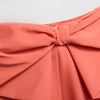 Fashionable Mid Waist Side Zipper Bowknot Pleated Patchwork Candy Color Shorts for Women