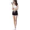 Active High Elasitc Waist Drawstring with Pocket Straight Color Block Cotton Shorts for Women