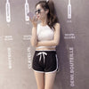Active High Elasitc Waist Drawstring with Pocket Straight Color Block Cotton Shorts for Women