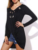 Stylish V-neck Long Sleeve Asymmetrical Women T-shirt