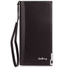 Solid Color Letter Hasp Zipper Vertical Clutch Wallet for Men