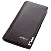 Solid Color Letter Hasp Zipper Vertical Clutch Wallet for Men