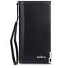 Solid Color Letter Hasp Zipper Vertical Clutch Wallet for Men