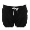 Active High Elasitc Waist Drawstring with Pocket Straight Color Block Cotton Shorts for Women