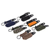 Outdoor Practical Paracord Survival Flint Fire Starter Fishing Tools with Snap Hook Key Chain