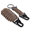 Outdoor Practical Paracord Survival Flint Fire Starter Fishing Tools with Snap Hook Key Chain