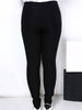 Casual Plus Size High Waist Solid Color Elastic Ankle Pants For Women