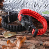Multifuctional Survival Paracord Bracelet with Whistle Compass Flint Fire Starter Outdoor Emergency Use