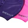 Shenyu Unisex Swimming Long Hair Silicone Cap with Ear Cup Protection
