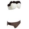 Sweet Strapless Lacework Bra Low Waist Brief Bikini Set for Women
