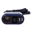 Motorcycle Scooter Waterproof USB Cigarette Lighter Charger LED Blue Light Indicator Power Port Outlet Socket