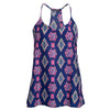 Sexy V-neck Suspender Hollow Out Asymmetric Print Patchwork Loose Vest for Women