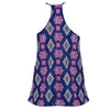 Sexy V-neck Suspender Hollow Out Asymmetric Print Patchwork Loose Vest for Women