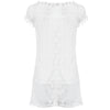 Fresh Style Round Collar Sleeveless Pure Color Lace Dress for Women