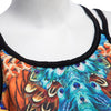 Chinoiserie Round Collar Suspender Phoenix Nirvana Print Hollow Out Bandage Slim Mini Dress for Women