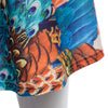 Chinoiserie Round Collar Suspender Phoenix Nirvana Print Hollow Out Bandage Slim Mini Dress for Women