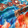 Chinoiserie Round Collar Suspender Phoenix Nirvana Print Hollow Out Bandage Slim Mini Dress for Women